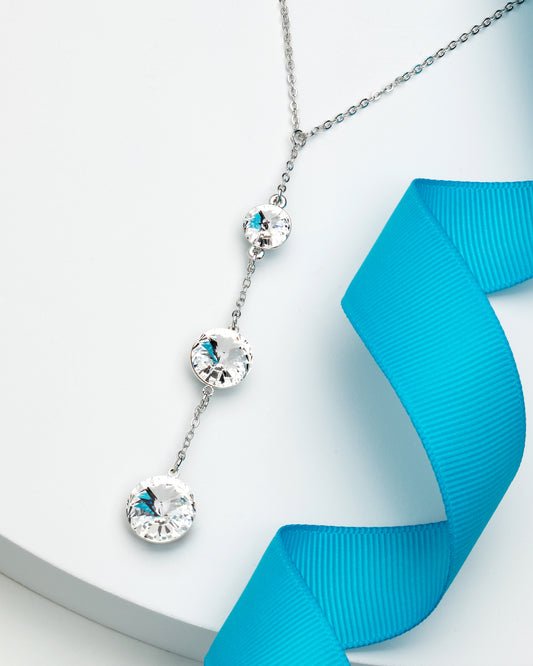 3-Crystal Graduated Necklace with Swarovski crystals