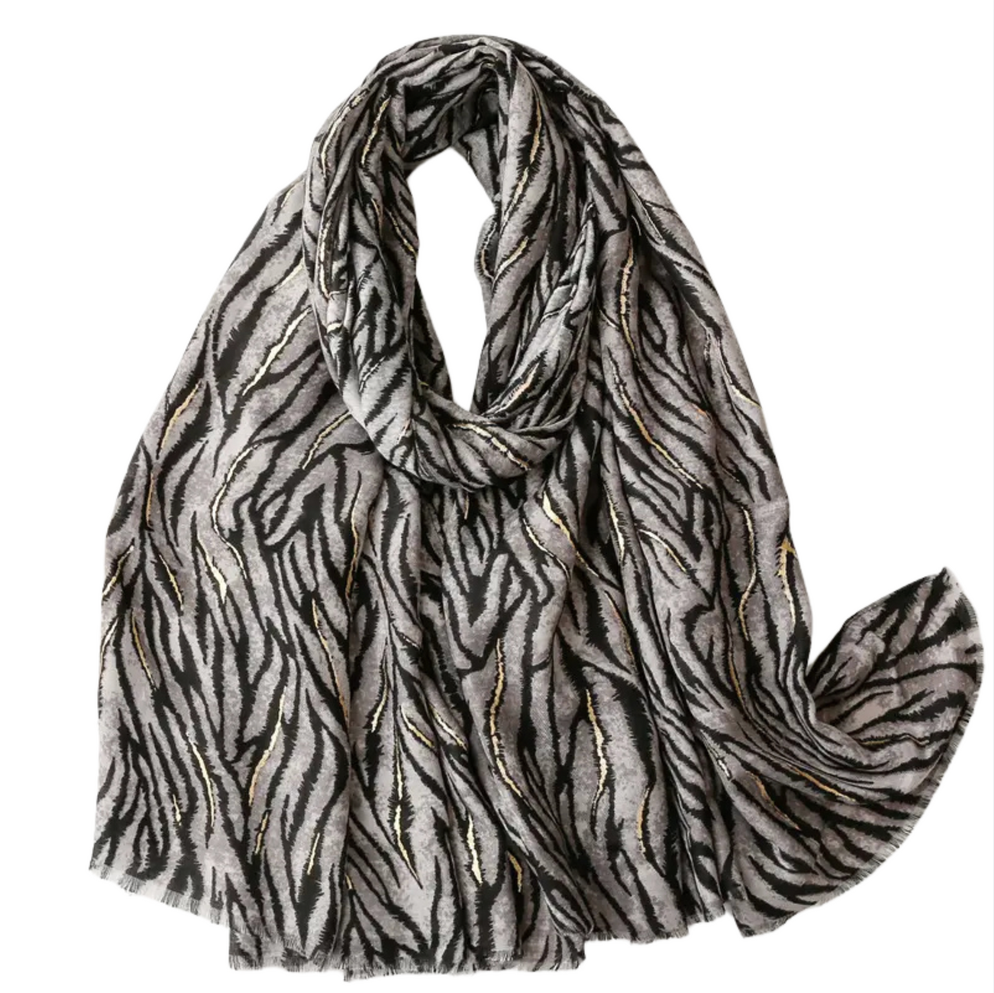 Bold Zebra Inspired Scarf with Gold Highlights