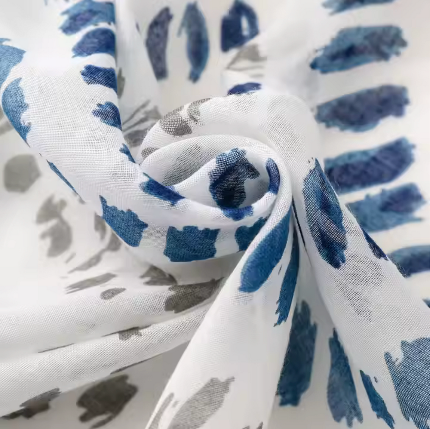 Blue Brushstroke Tassel Scarf