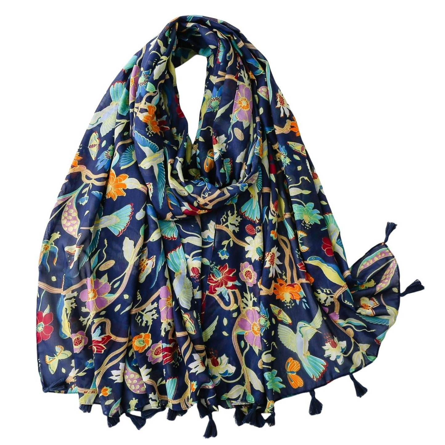 Tropical Navy Scarf