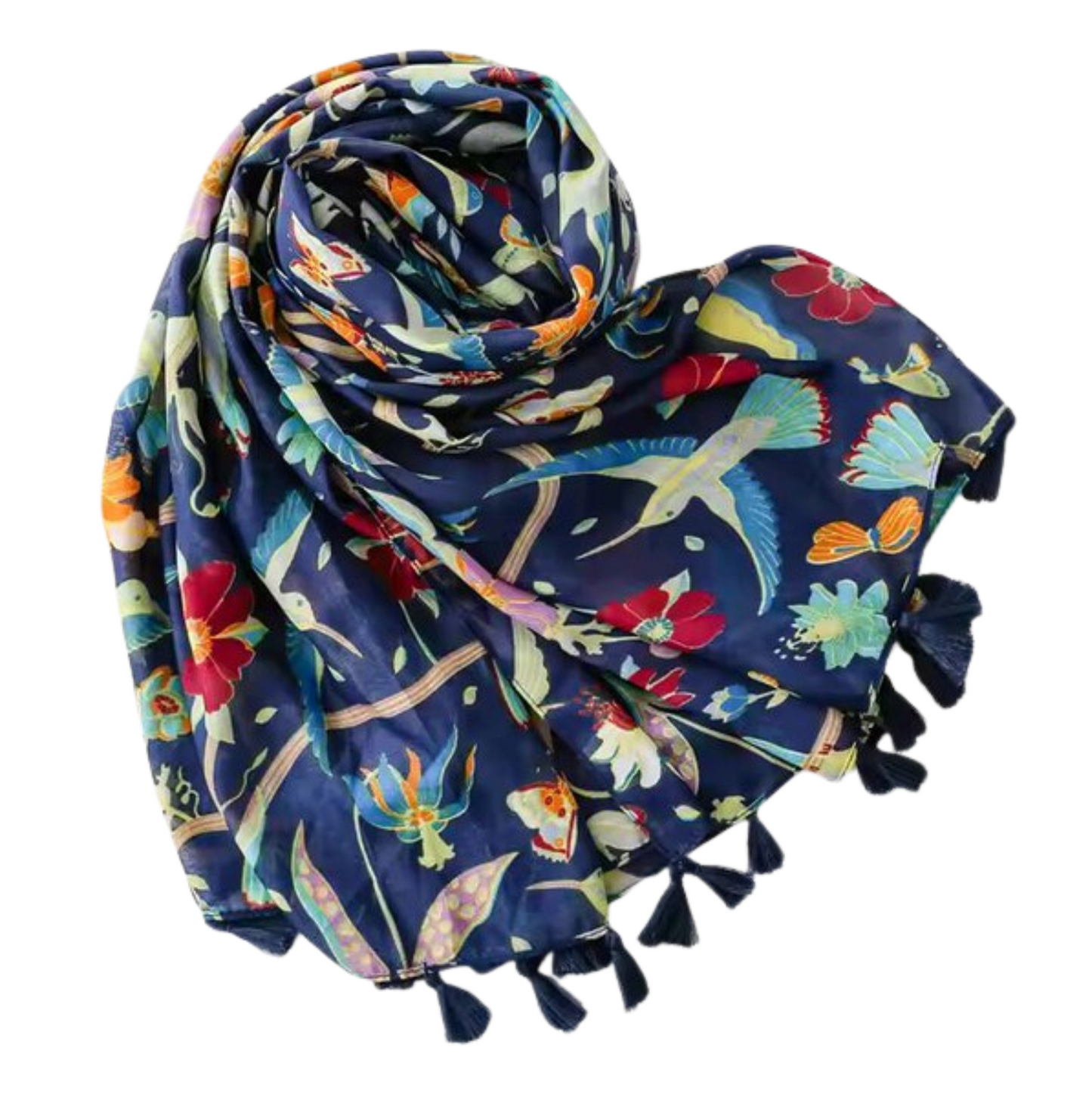 Tropical Navy Scarf