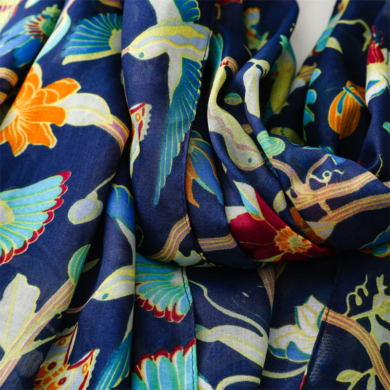 Tropical Navy Scarf