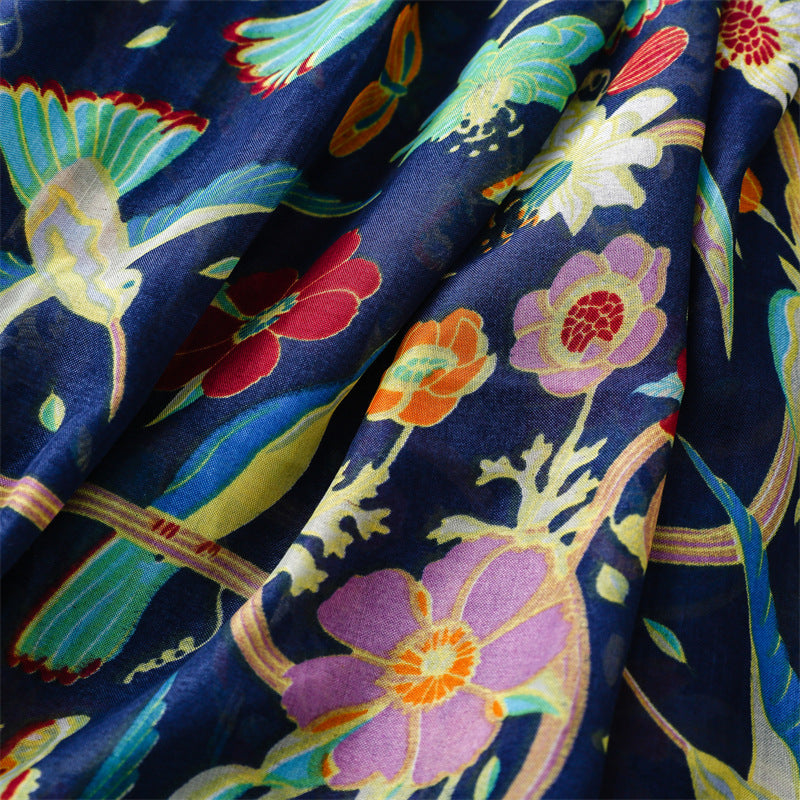 Tropical Navy Scarf