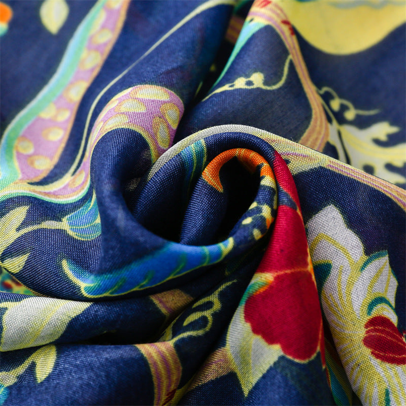 Tropical Navy Scarf