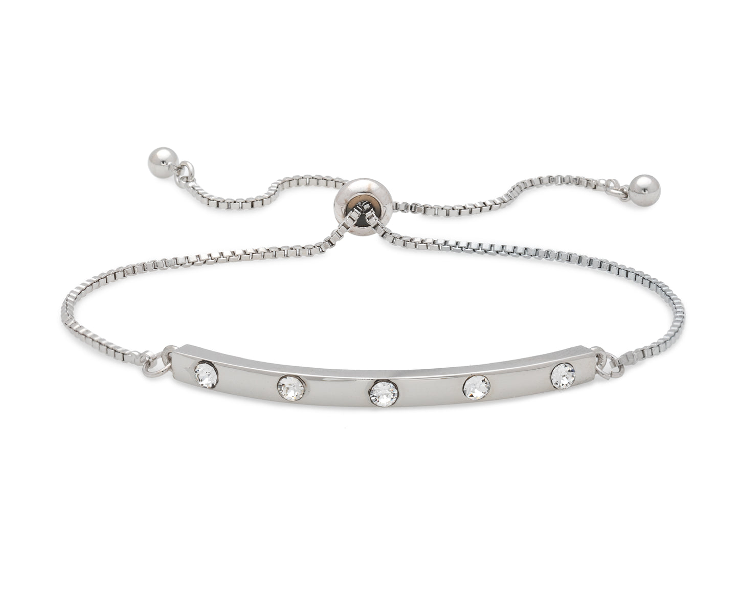 Clear Swarovski Crystal Bar Adjustable Bracelet