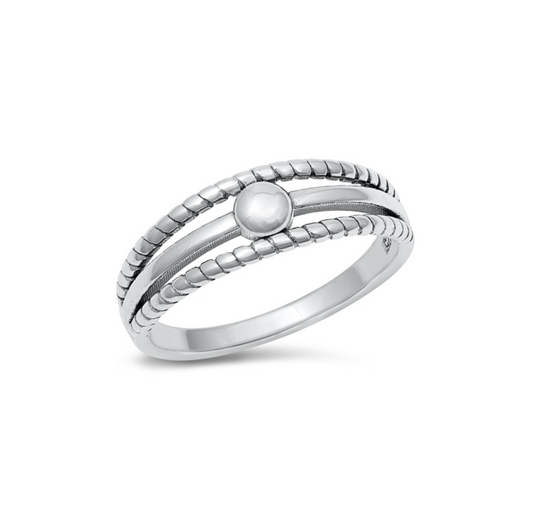 Sterling Silver Ball Layered Ring