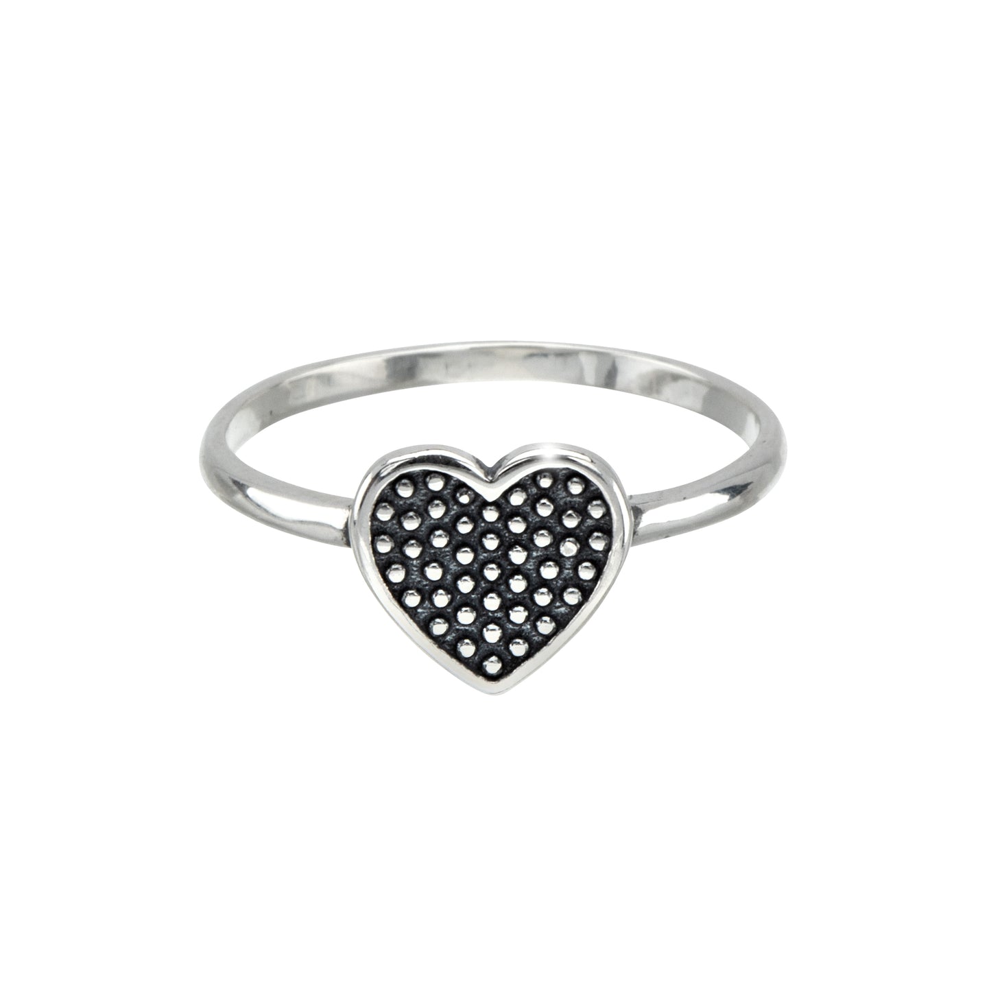 Oxidized Sterling Silver Heart Ring