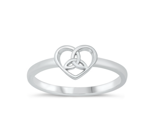 Sterling Silver Dainty Celtic Heart Ring