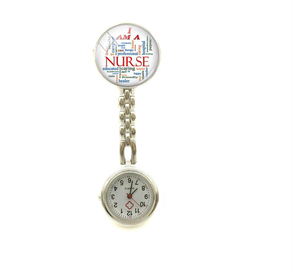 Silvertone Nurse Clip-on Watch