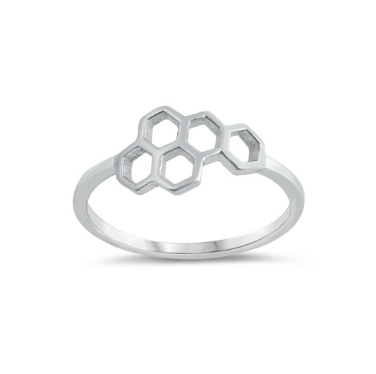 Sterling Silver Save The Bees Band Ring