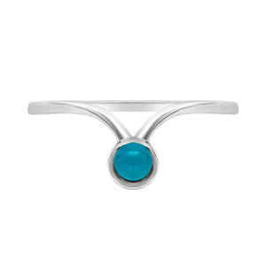 Turquoise & Sterling Silver Chevron Ring