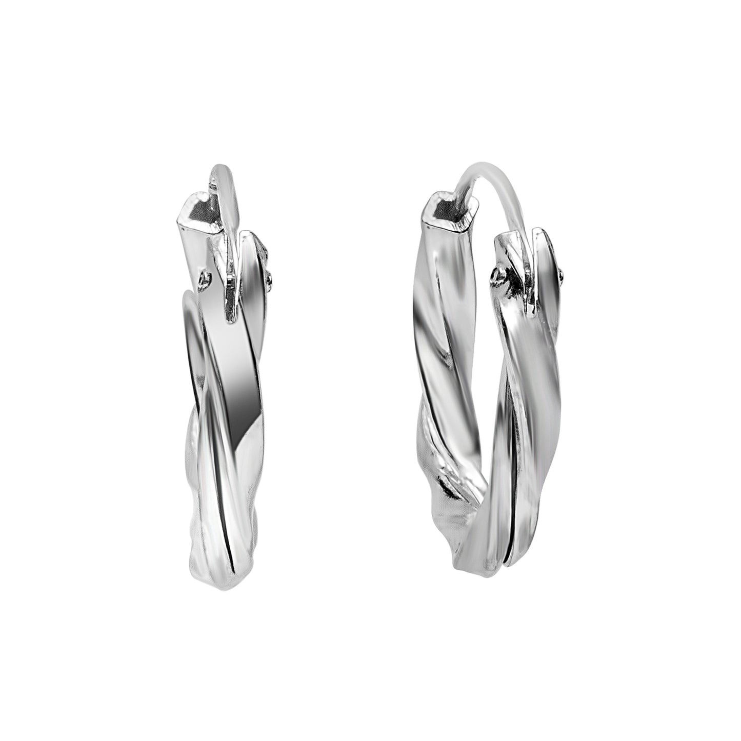 Sterling Silver Twisted Hoop Earrings