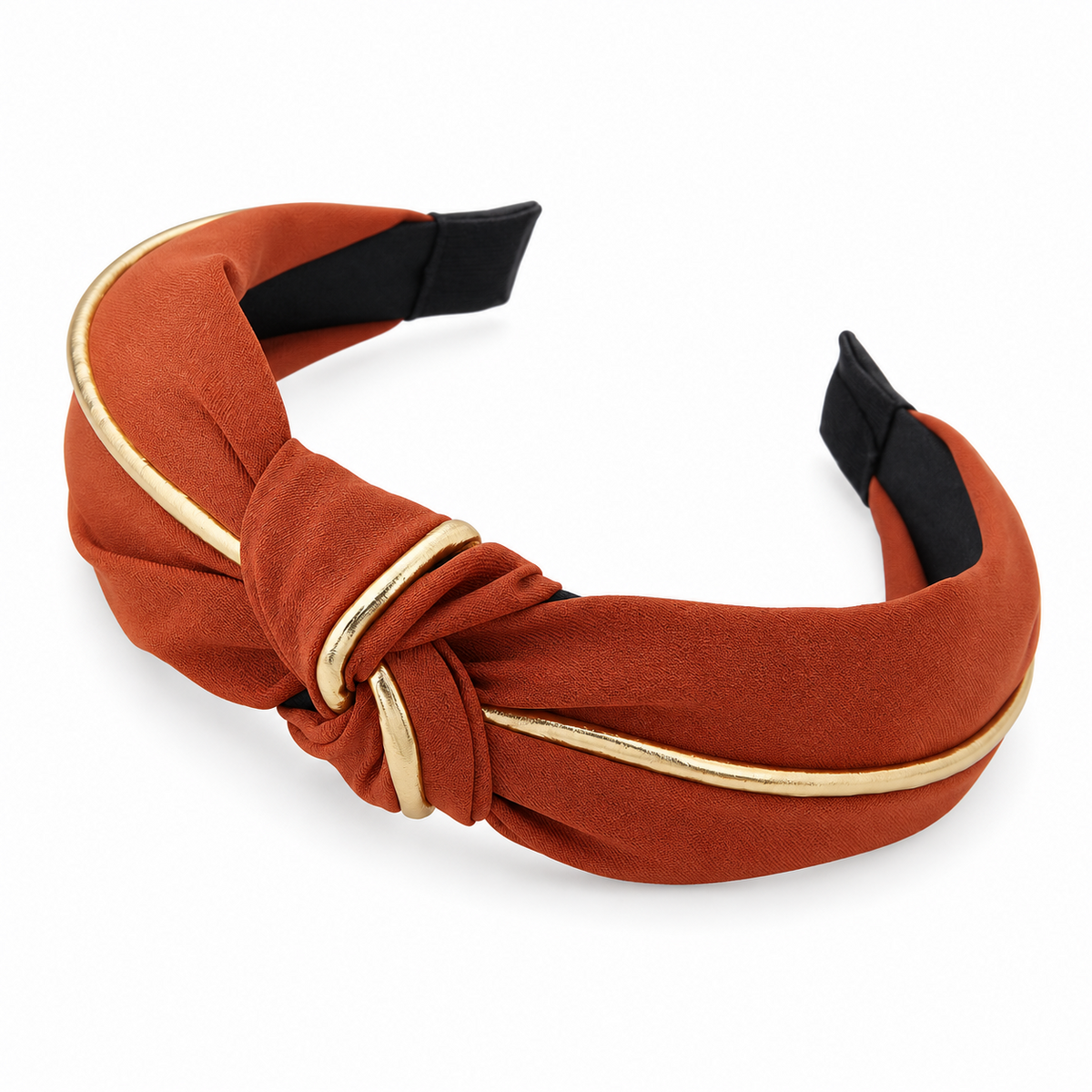 Orange Gold Knotted Headband — alternate view, SKU 91020-4