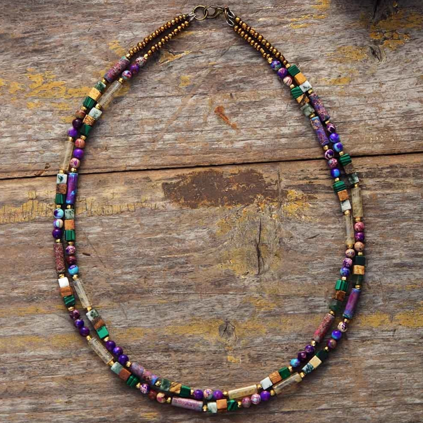 Gemstone & Goldtone Layered Necklace