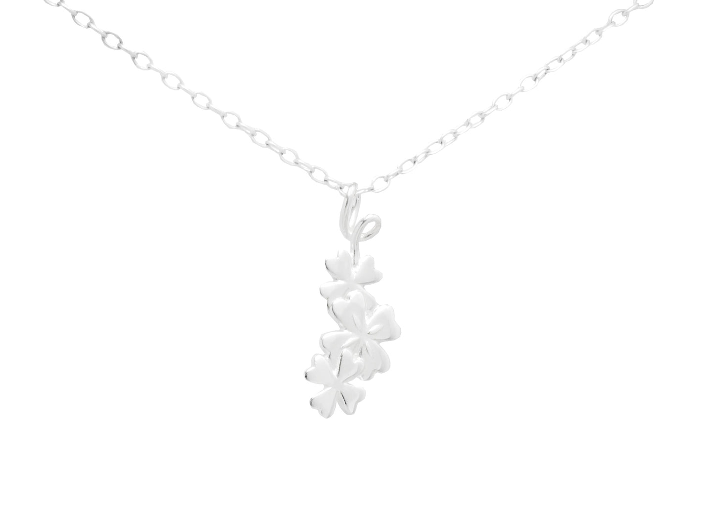 Sterling Silver Stacked Clover Pendant