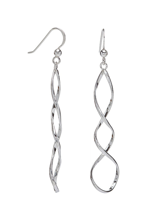 Sterling Silver Loop Spiral Drop Earrings