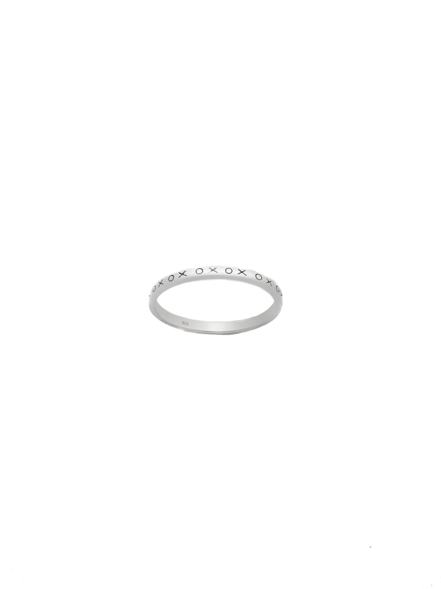 Sterling Silver 'XOXO' Etched Band