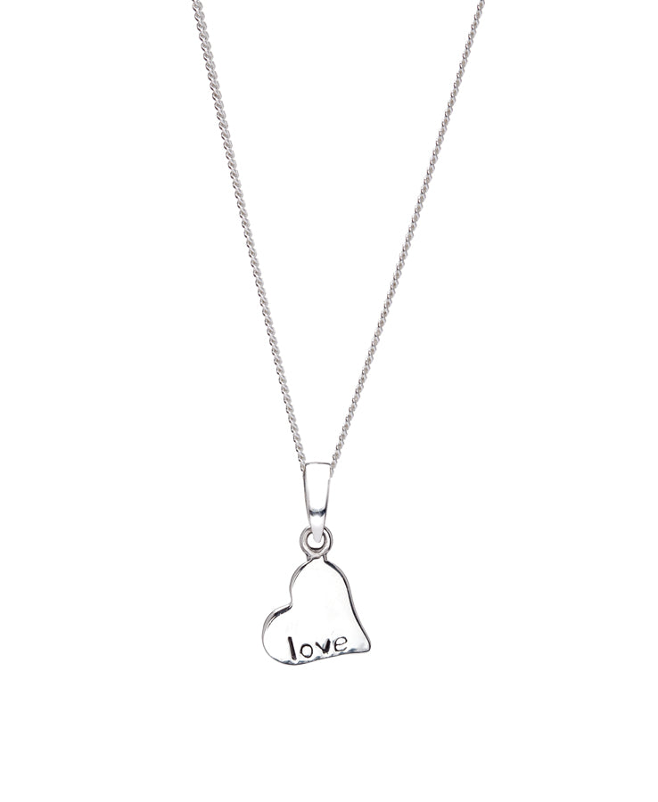 Sterling Silver 'love' Engraved Heart Pendant Necklace (61319-109)