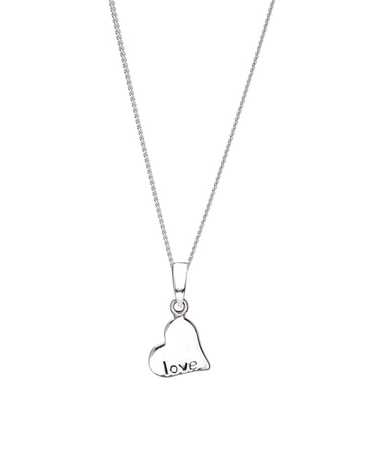 Sterling Silver 'love' Engraved Heart Pendant Necklace (61319-109)