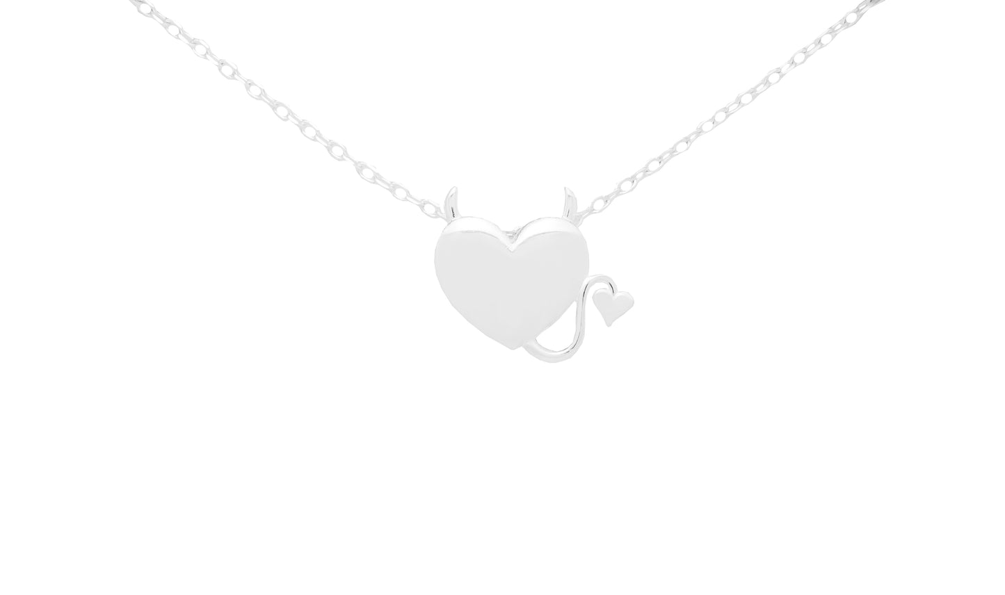 Sterling Silver Devil Heart Pendant