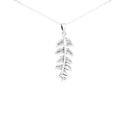 Sterling Silver Leaf Vine Pendant Necklace