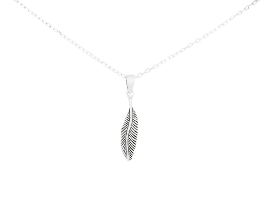 Sterling Silver Leaf Pendant Necklace