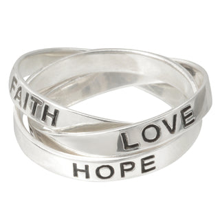 Sterling Silver 'LOVE FAITH HOPE' Ring