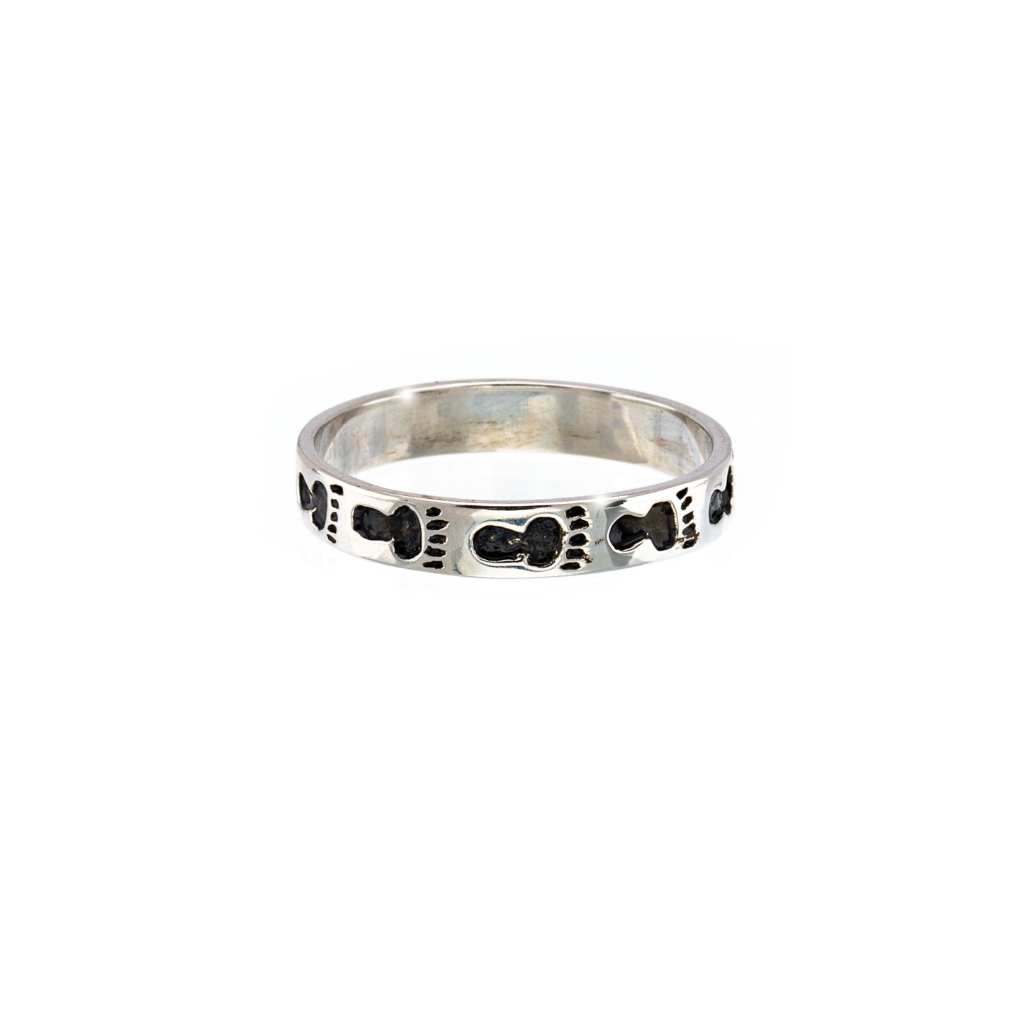 Sterling Silver Footprints Band Ring