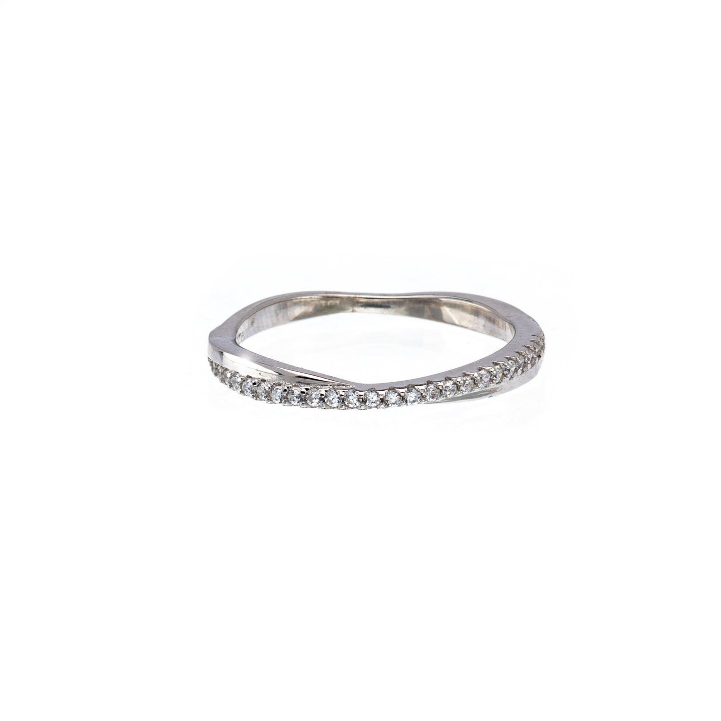 Sterling Silver Crossover Band Ring