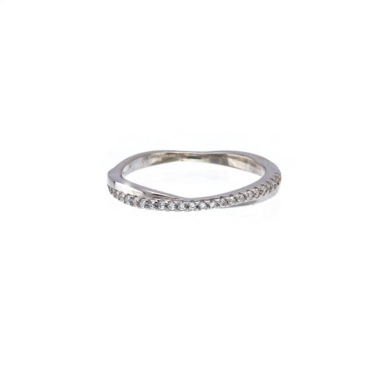 Sterling Silver Crossover Band Ring