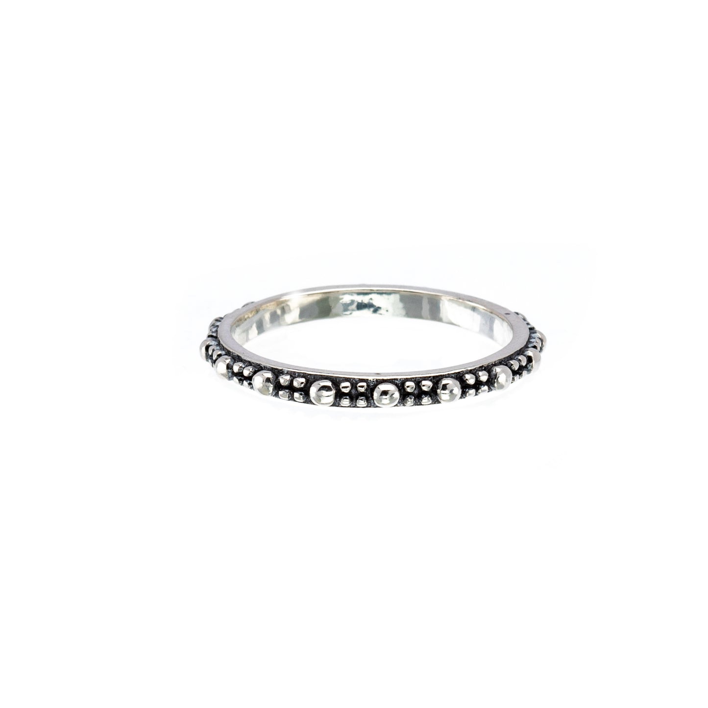 Oxidized Sterling Silver Textured Band