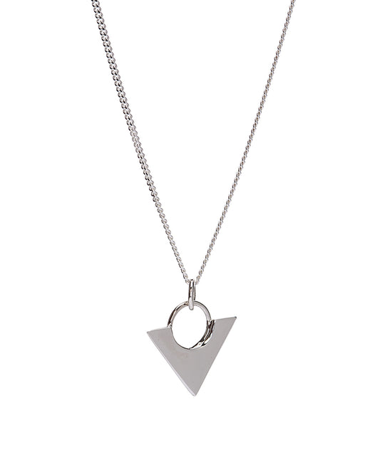 Sterling Silver Triangular Pendant Necklace