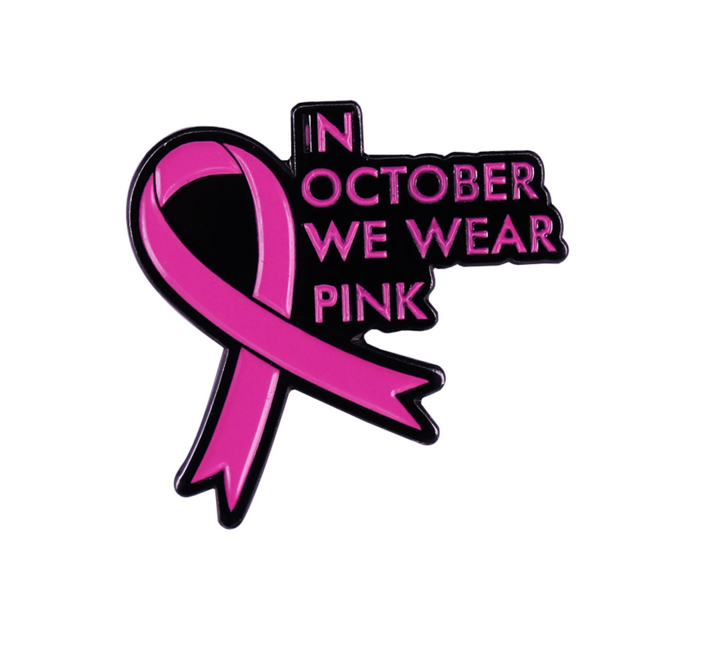 In October We Wear Pink - Breast Cancer Ribbon Pin Brooch