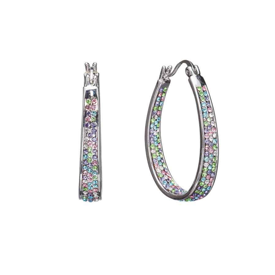 Dual Sided Crystal Pave Hoop Earrings