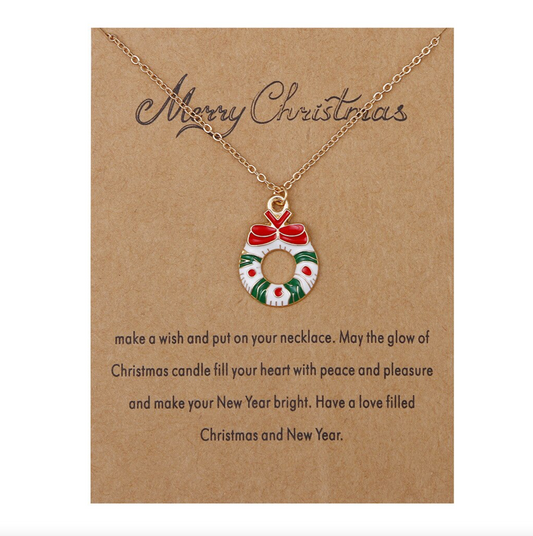 Christmas Inspired Pendant Necklace on Holiday Card