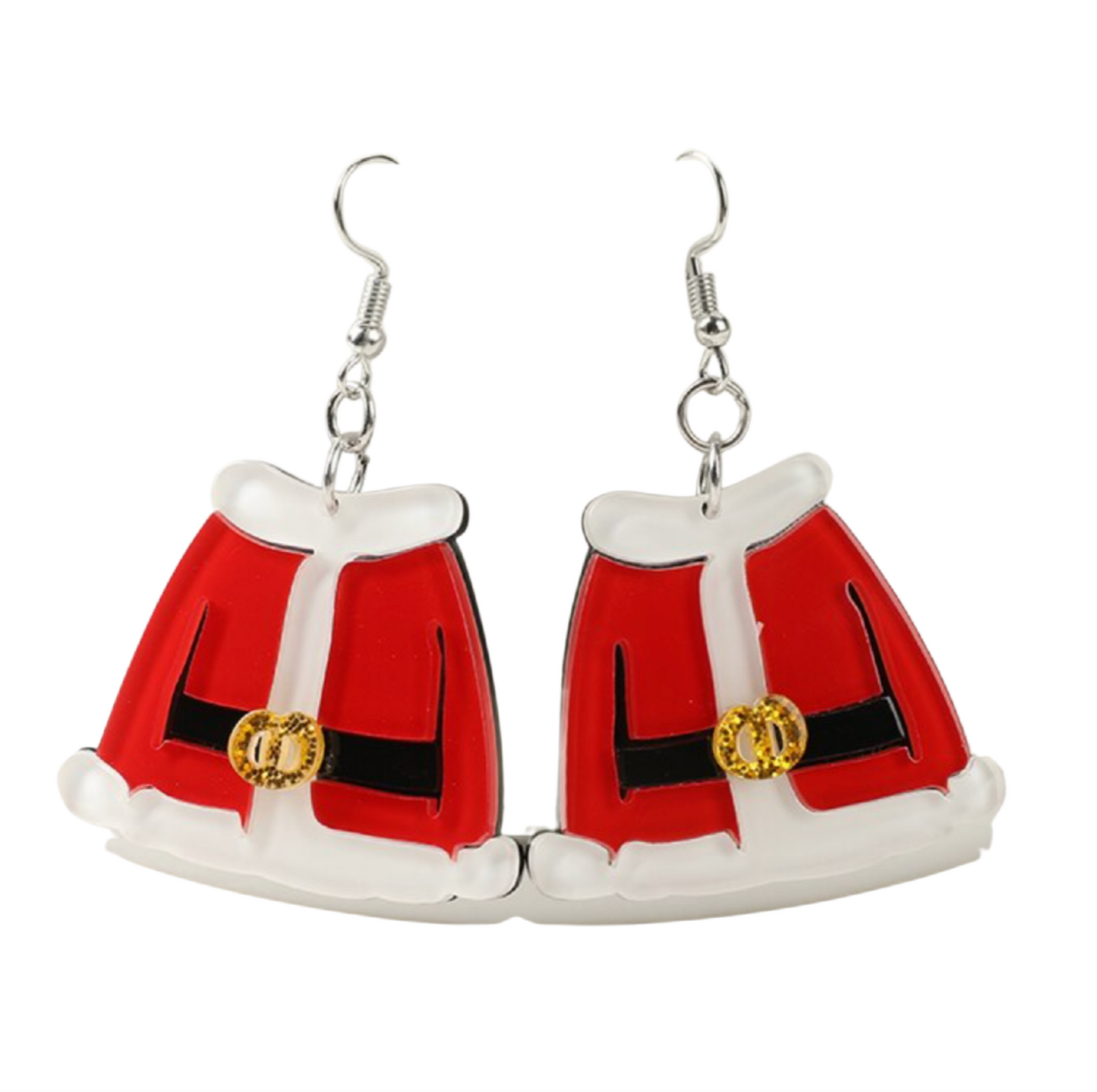 Red Santa's Jacket Drop Earrings