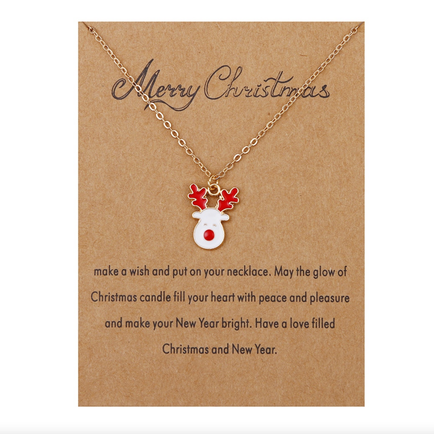 Christmas Inspired Pendant Necklace on Holiday Card