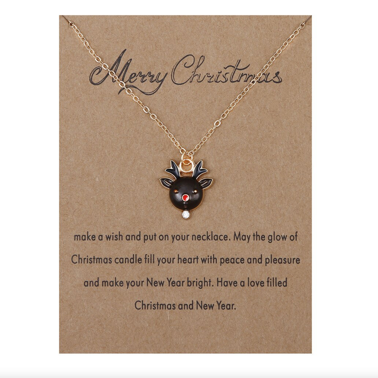 Christmas Inspired Pendant Necklace on Holiday Card