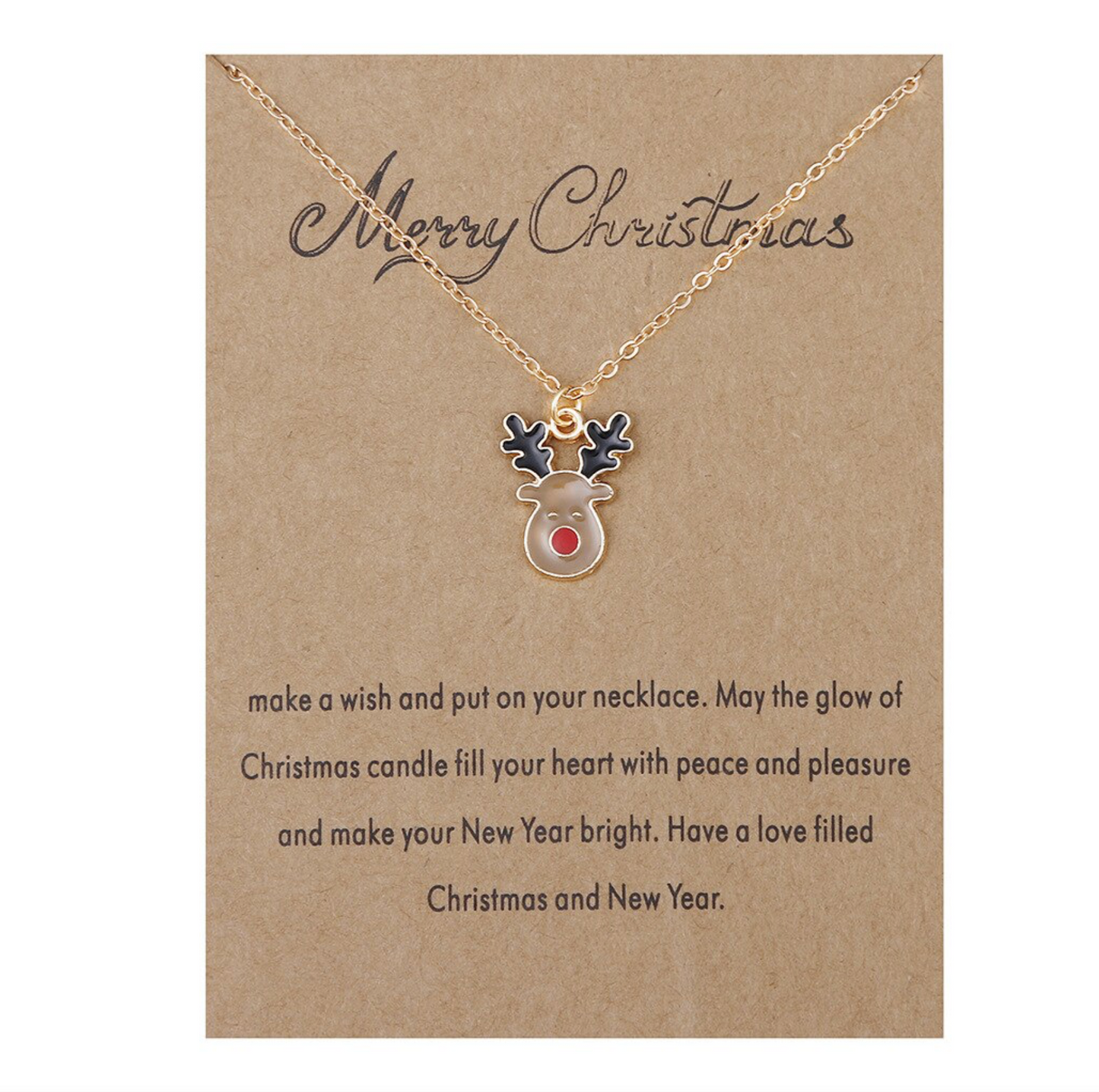 Christmas Inspired Pendant Necklace on Holiday Card