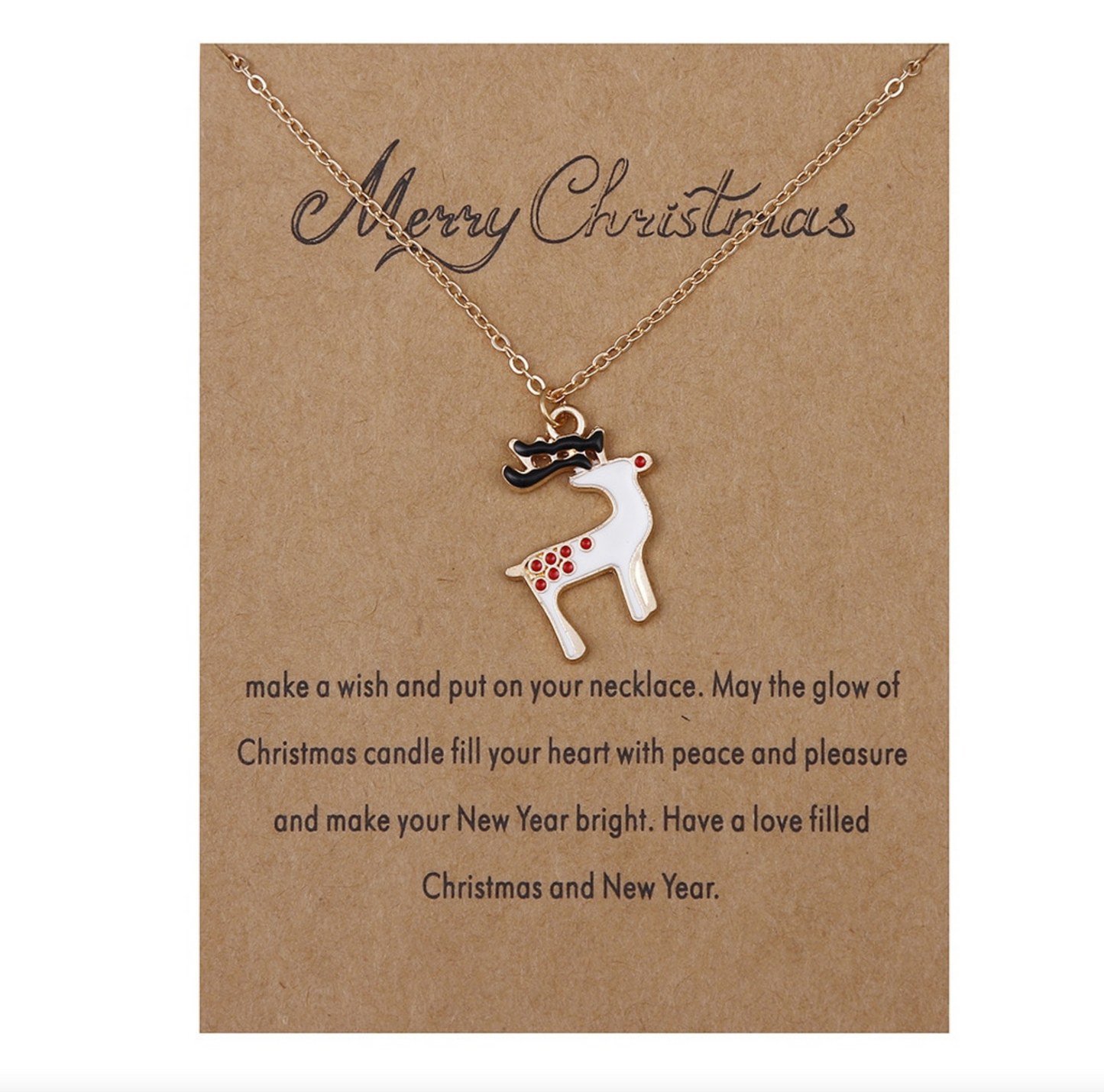 Christmas Inspired Pendant Necklace on Holiday Card