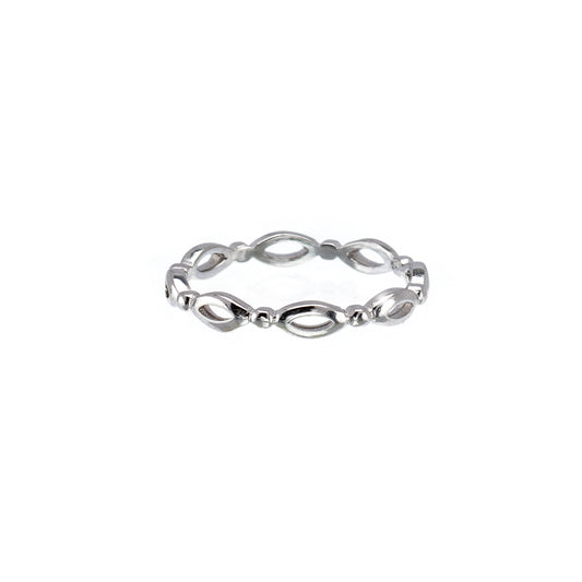 Sterling Silver Oval Cut Out Band Ring