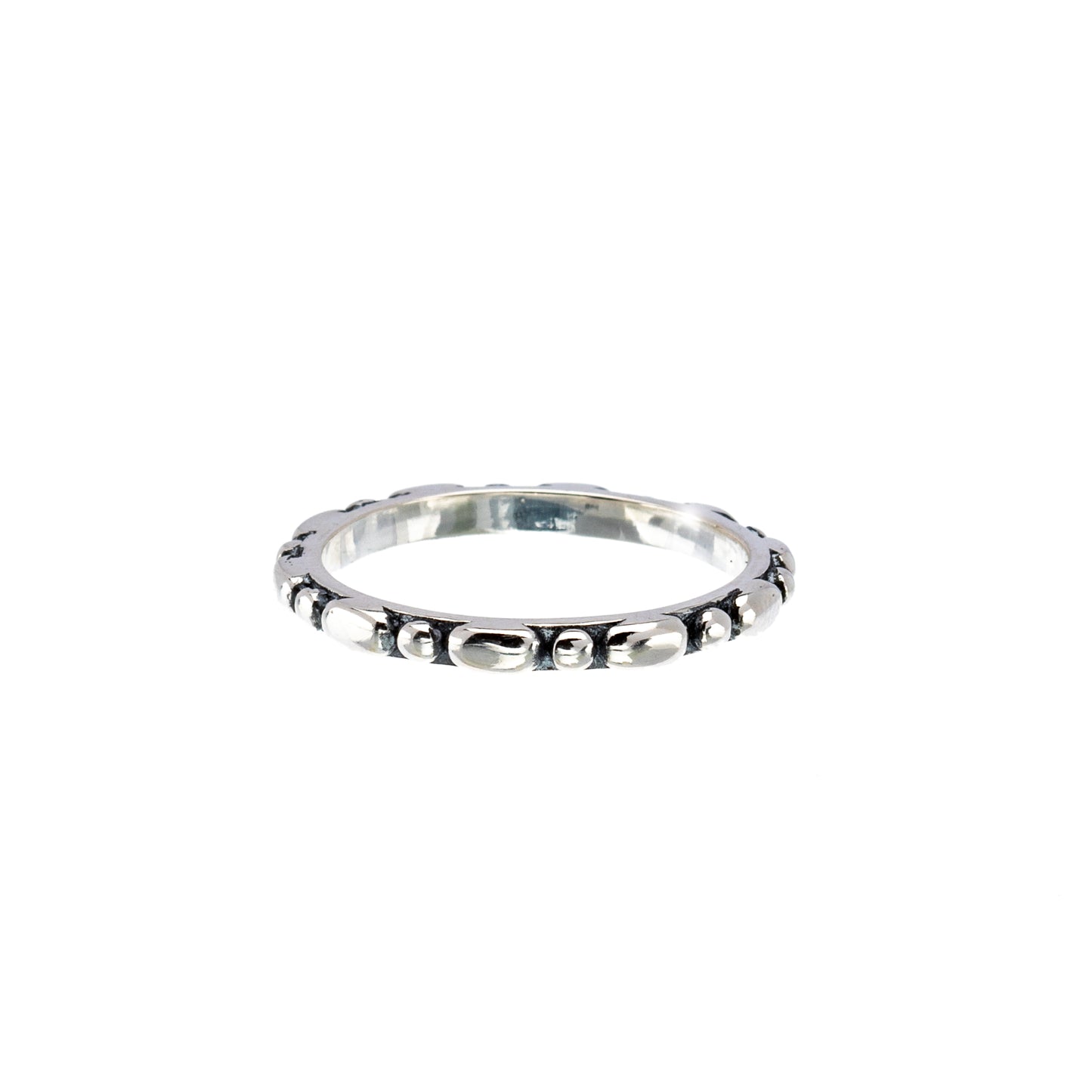 Sterling Silver Oxidized Bubbled Band Ring