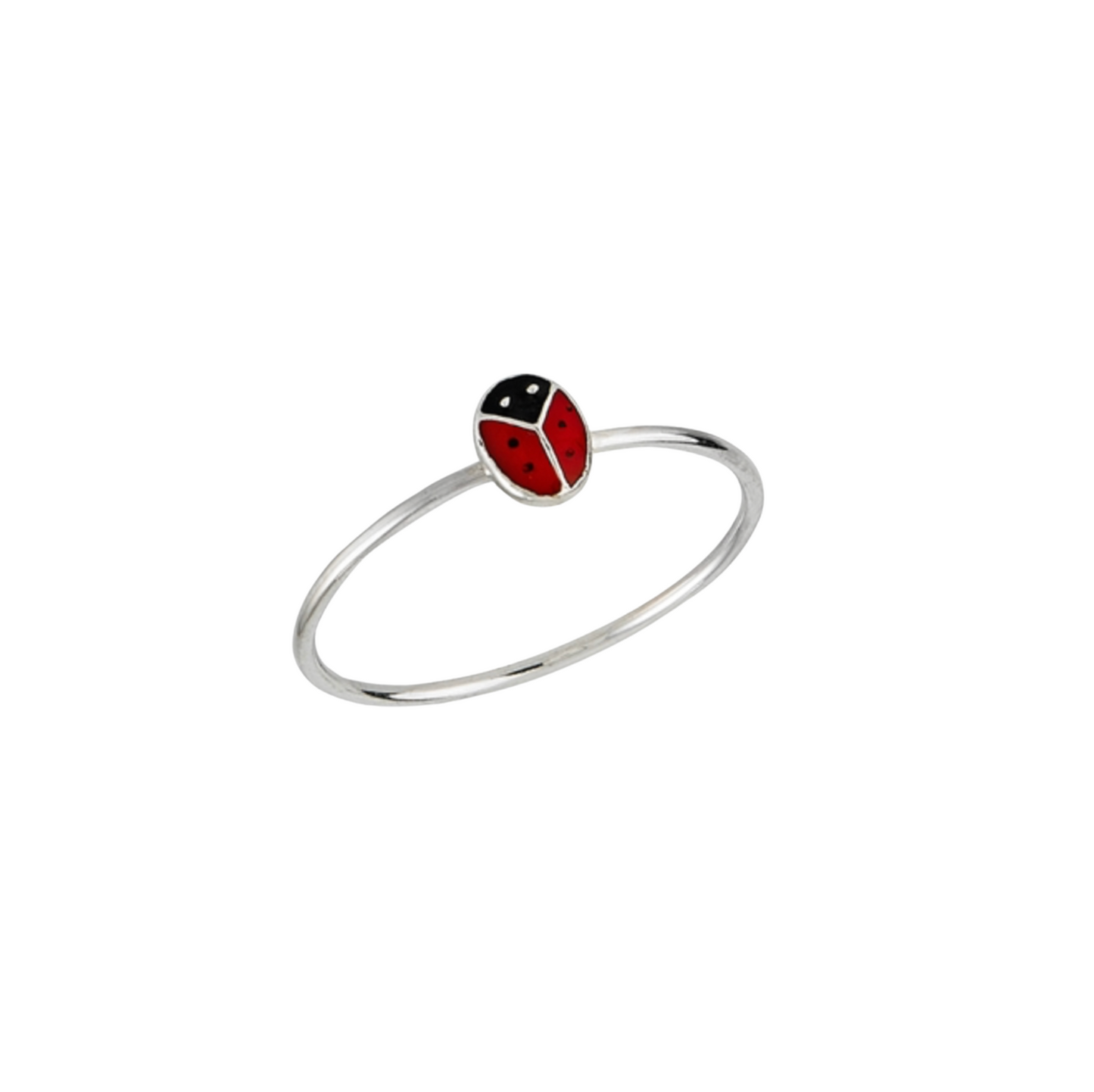 Sterling Silver & Resin Ladybug Ring
