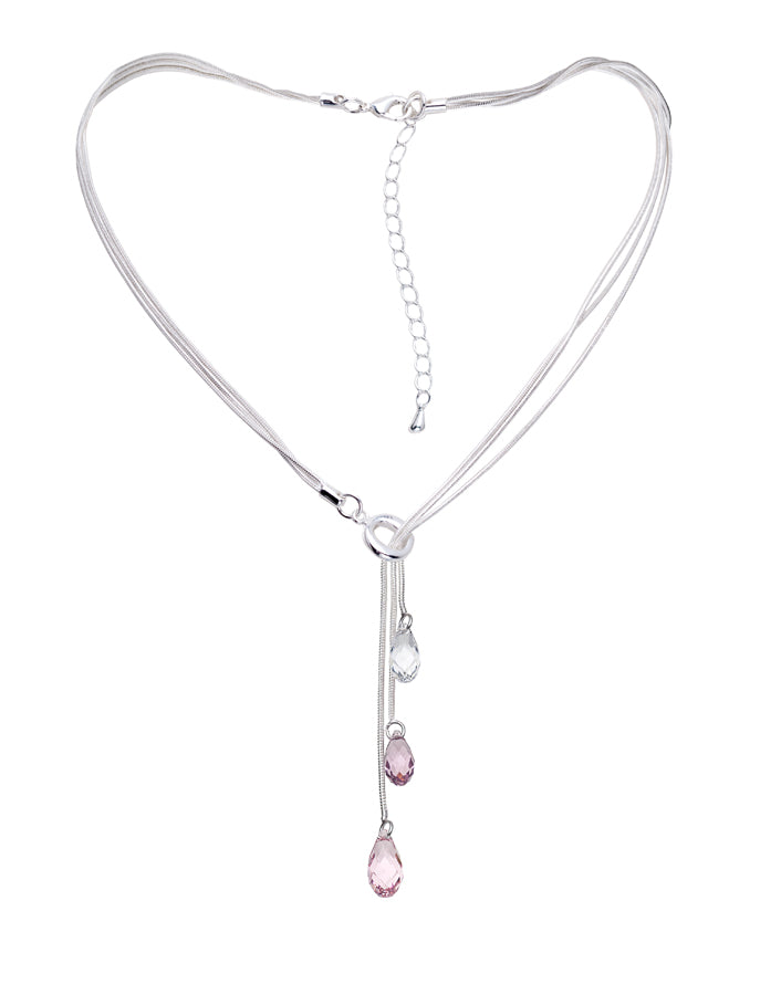 Silvernight Mix Swarovski Crystal Lariat Necklace