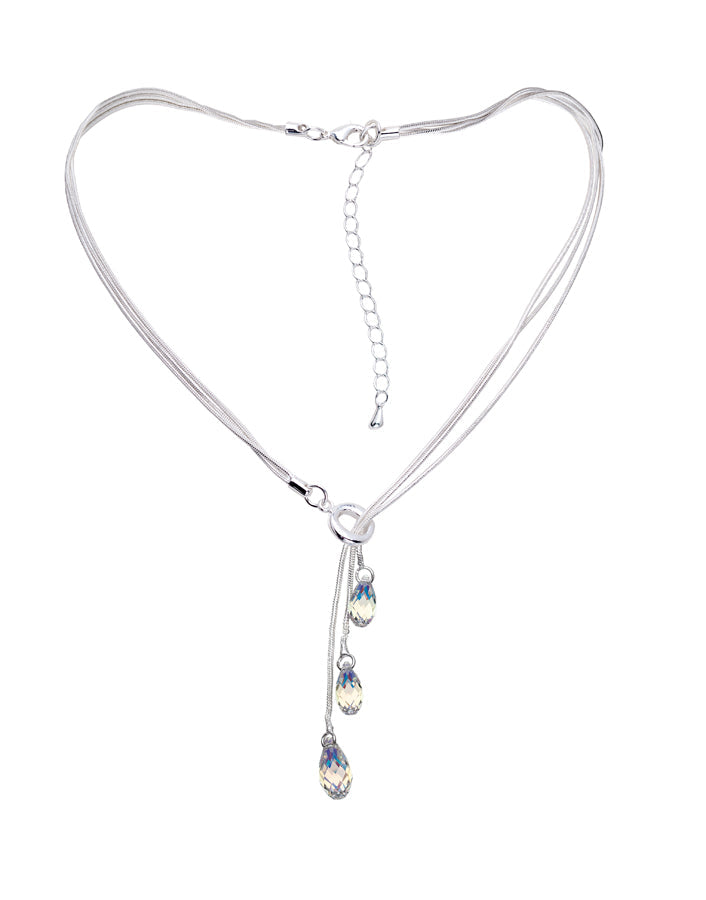 Silvernight Mix Swarovski Crystal Lariat Necklace