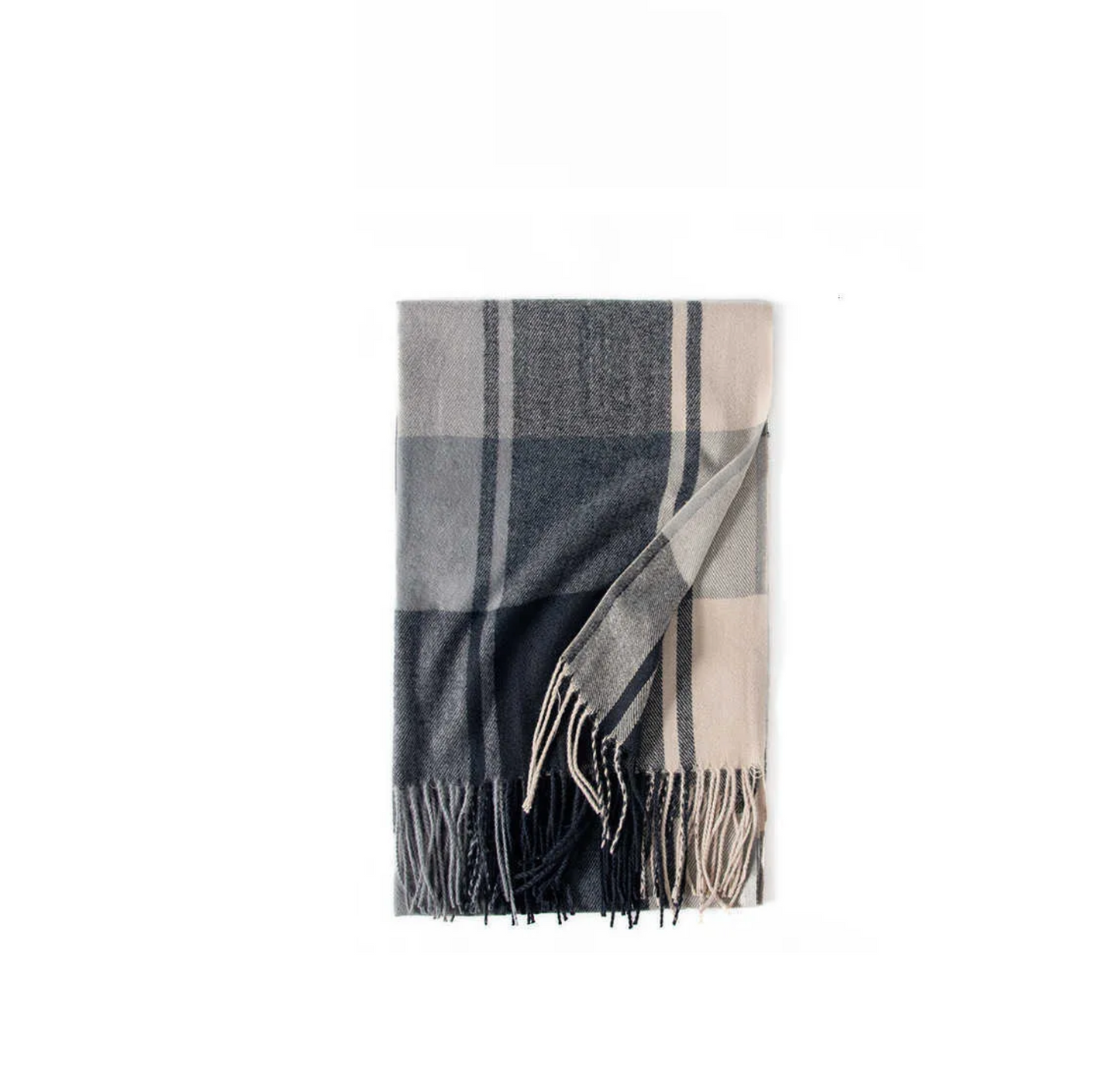 Cozy Plaid Fringe Trimmed Scarf