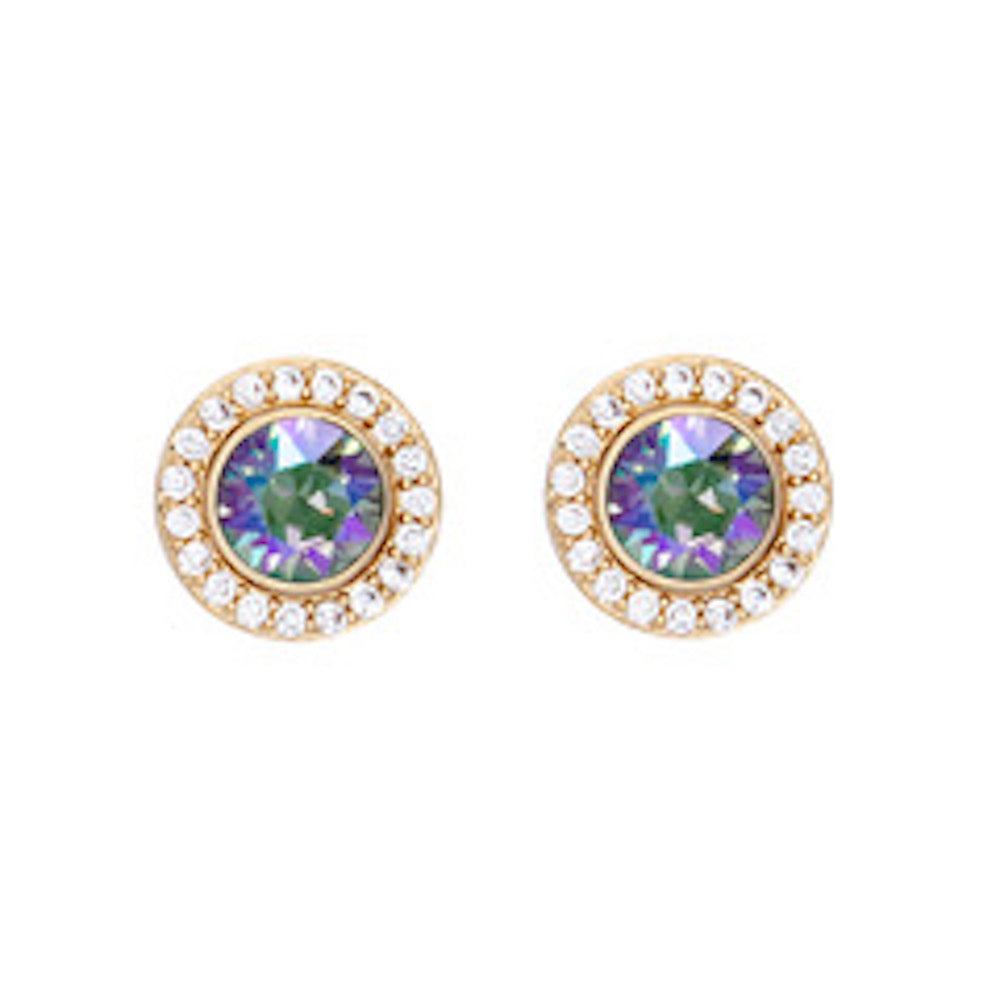 Goldtone & Crystal Two-in-One Halo Stud Earrings