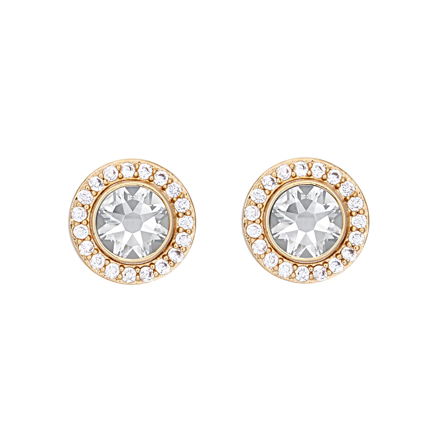 Convertible 2-in-1 Swarovski Stud Earrings – Sparkling CZ Halo, Classic & Versatile Look by callura
