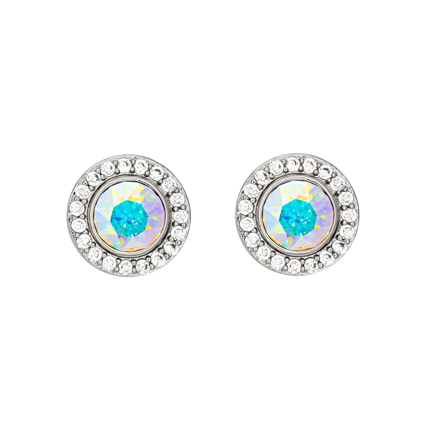 Goldtone & Crystal Two-in-One Halo Stud Earrings