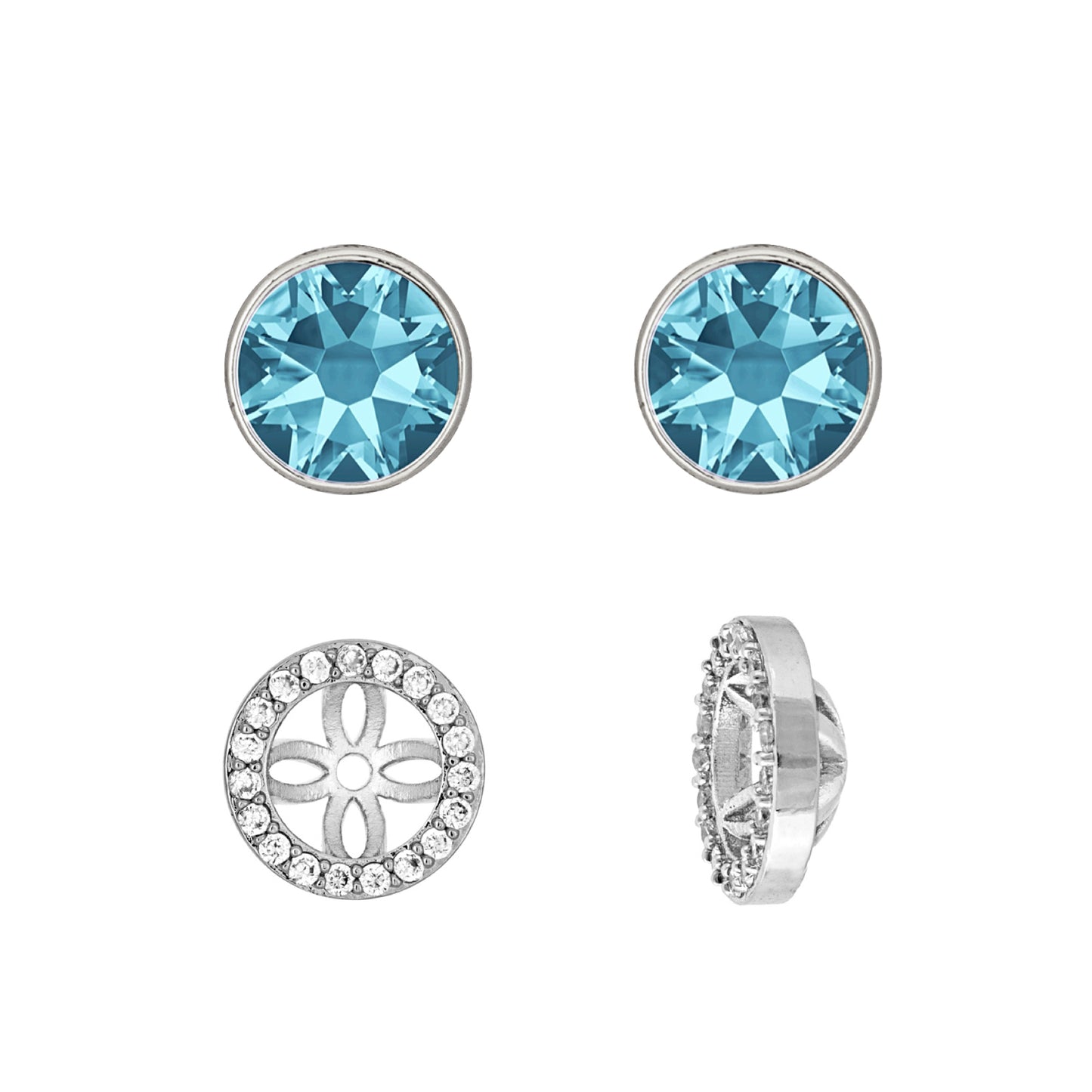 Goldtone & Crystal Two-in-One Halo Stud Earrings